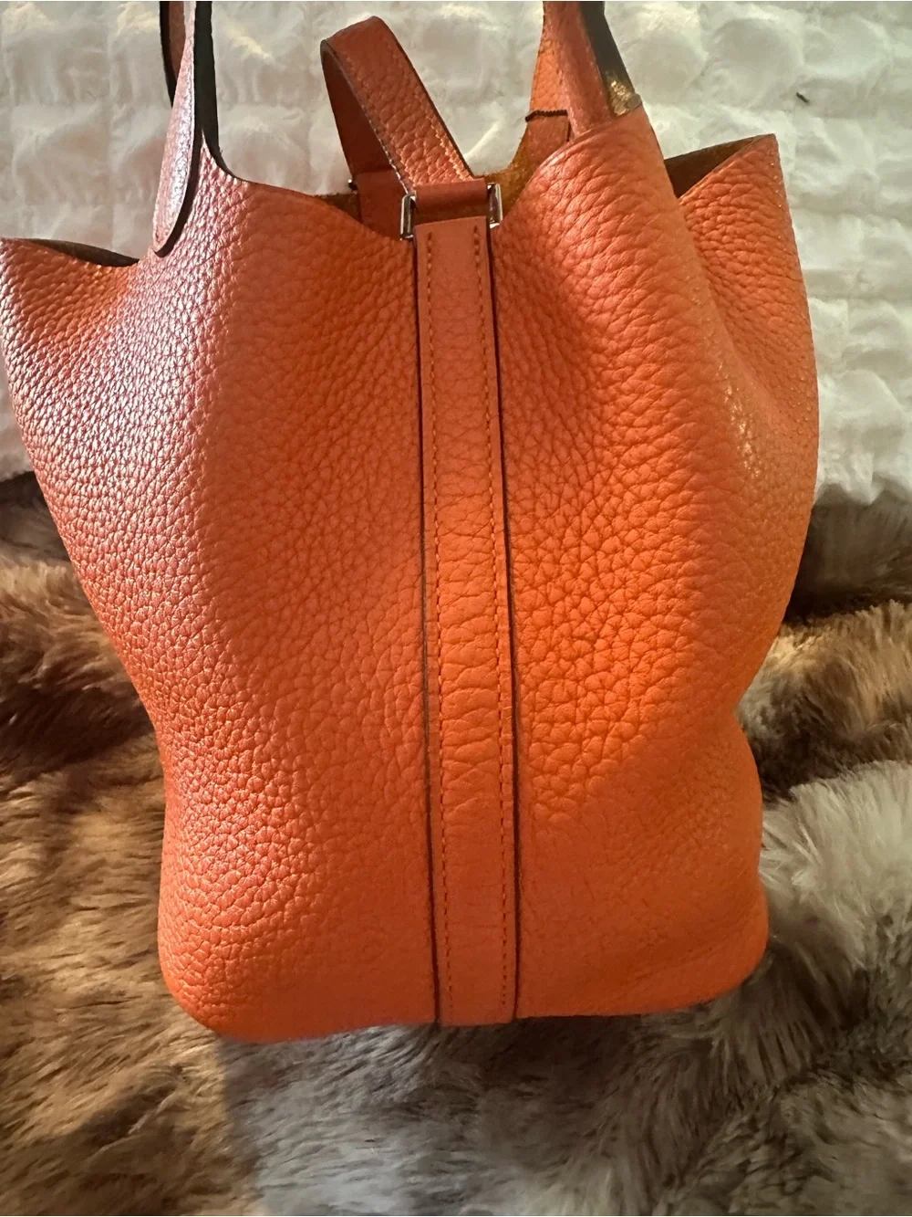 Hermes Picotin Lock PM 18 Orange Clemence Leather Bag - PERFECT w/ lock + 2 keys